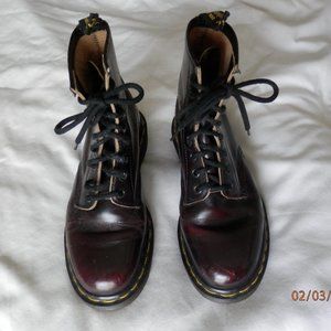 Dr. Martens Women's Dark Red Boots Size US 8 Leather Air Wair Made in England
